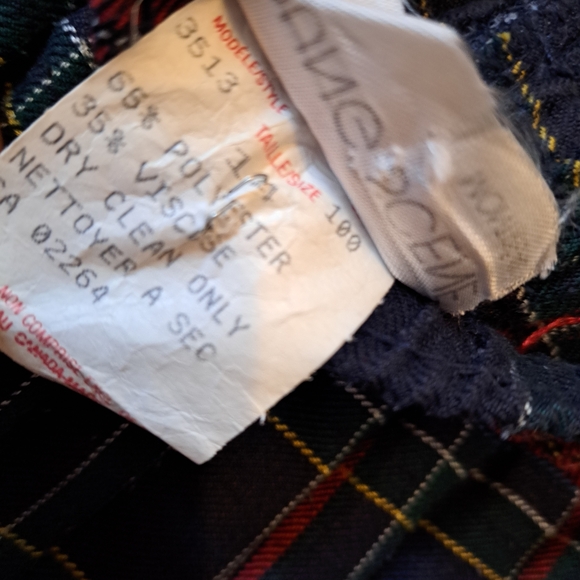🇨🇦 Vintage Plaid Pleated Midi Skirt Blue Green | Elastic Waist | Size 14 - Picture 9 of 9